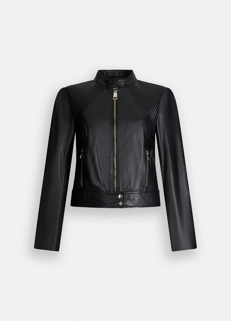 Bikerjacke aus Leder Schwarz Liu Jo - medium Bikerjacke aus Leder Schwarz Liu Jo - medium