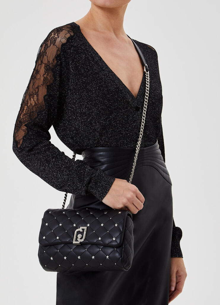 Crossbody bag with micro studs Black Liu Jo - large image number 1