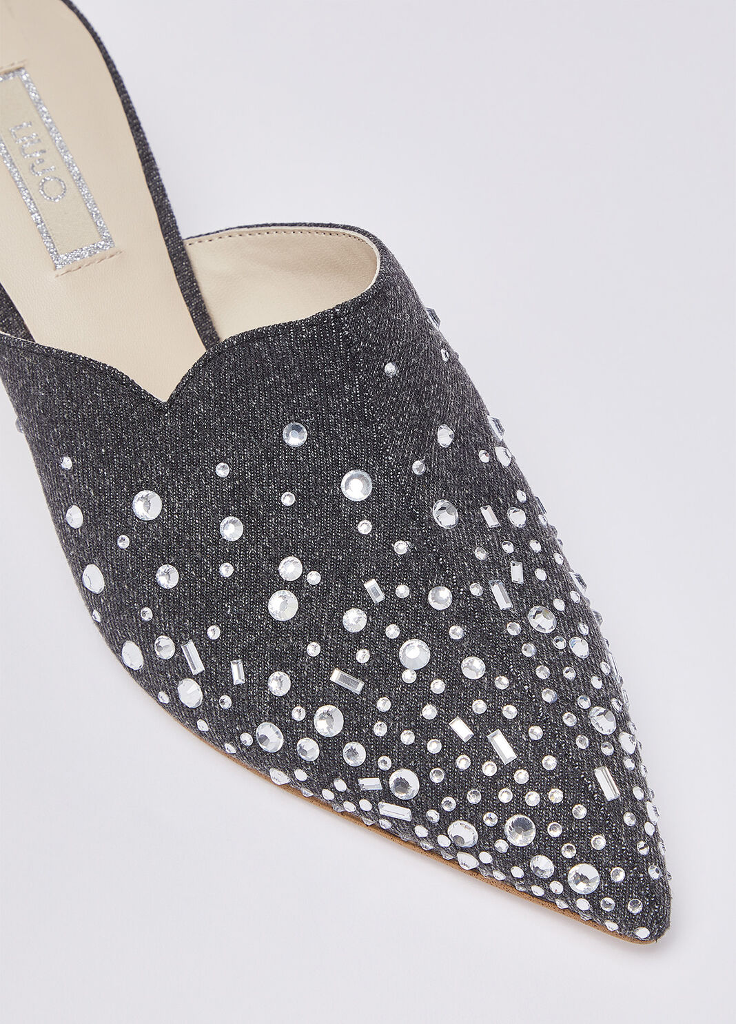 Denim mules with jewel stones grey Liu Jo - large image number 5