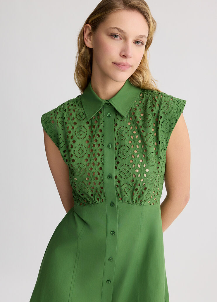 Broderie anglaise shirt dress green Liu Jo - large image number 2 Broderie anglaise shirt dress green Liu Jo - large image number 2