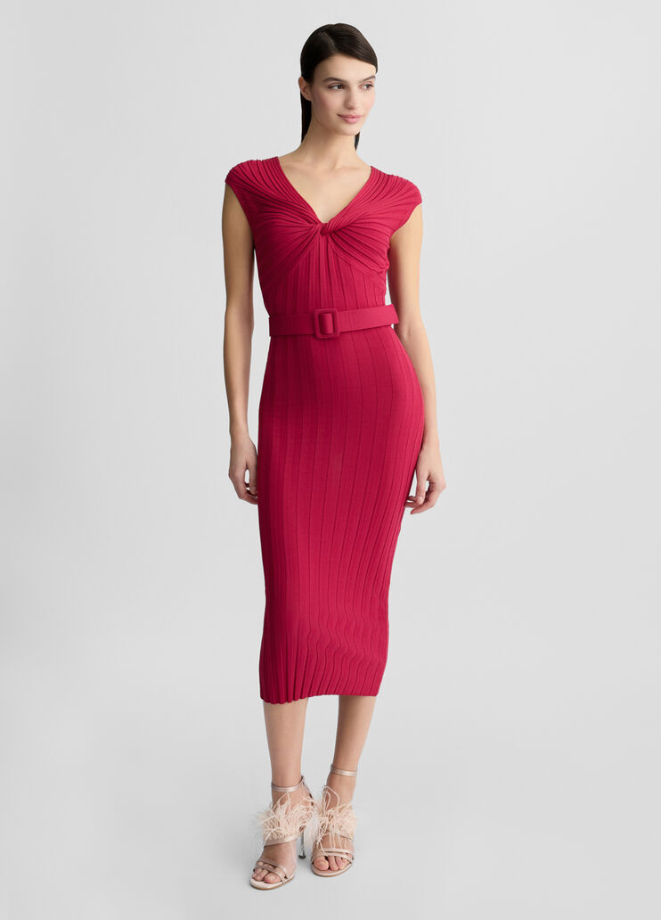 Knit dress with belt pink Liu Jo - large image number 0 Knit dress with belt pink Liu Jo - large image number 0