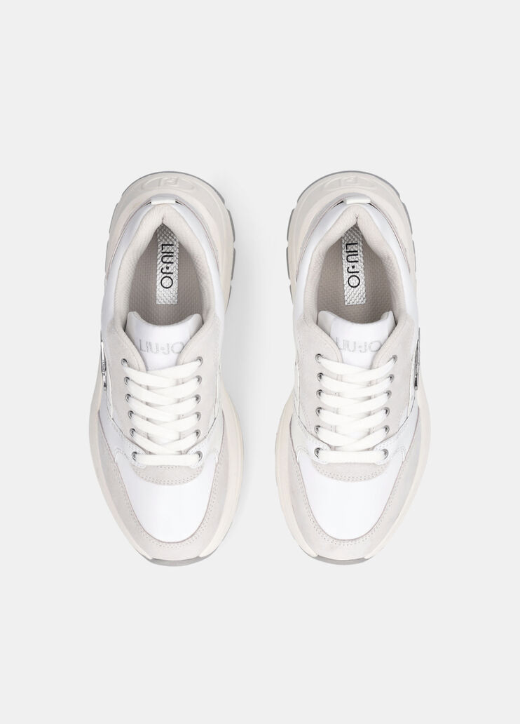 Suede and leather sneakers white Liu Jo - large image number 4 Suede and leather sneakers white Liu Jo - large image number 4