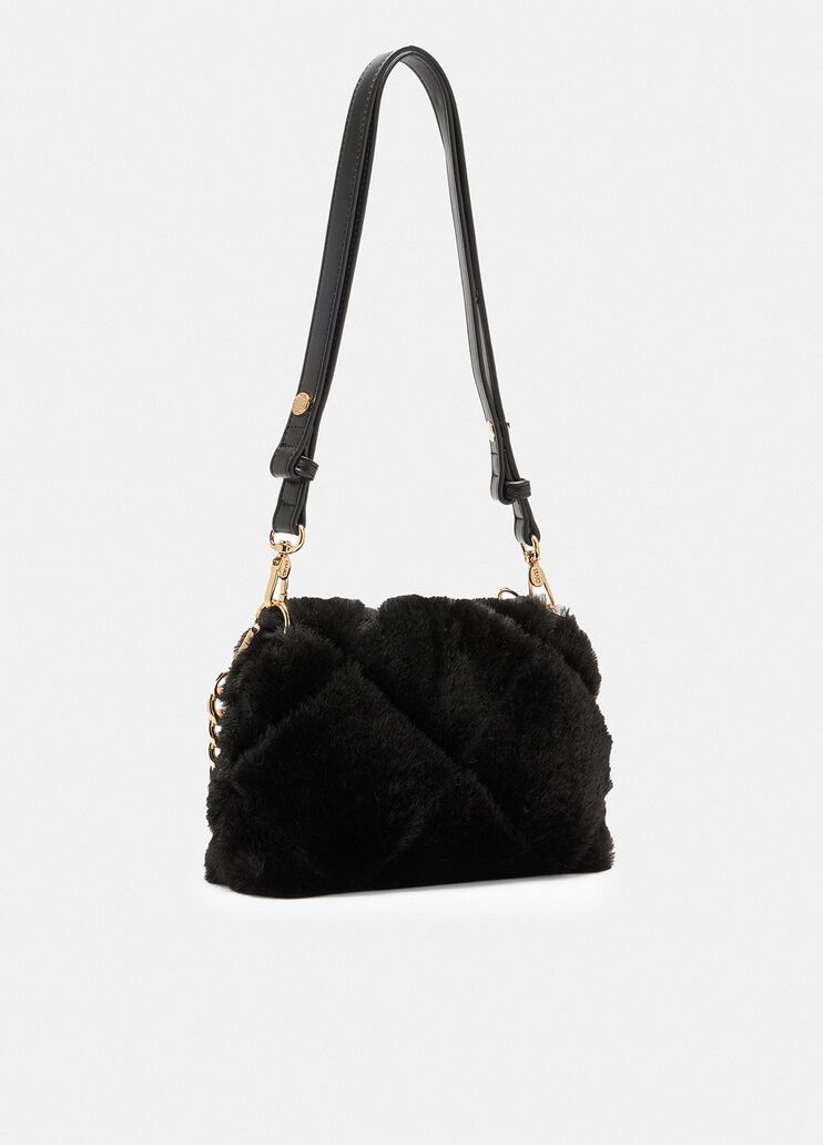Small faux fur LaPuffy bag black Liu Jo - medium
