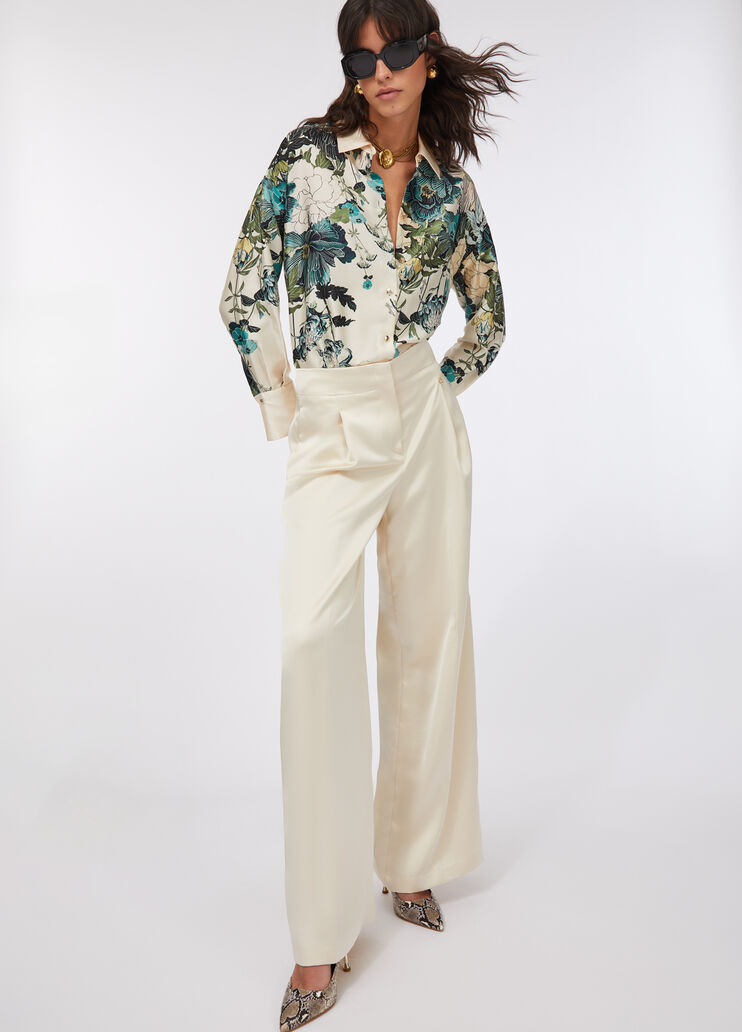 Satin palazzo trousers ivory Liu Jo - medium