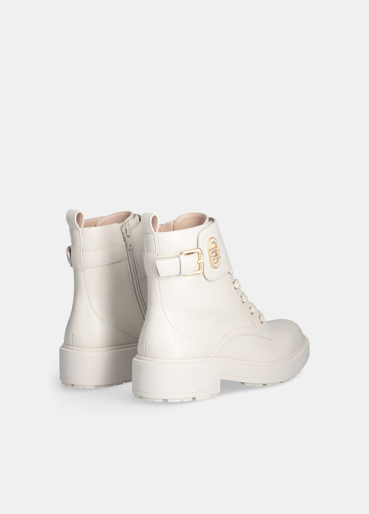 Leather combat boots milk Liu Jo - large image number 2 Leather combat boots milk Liu Jo - large image number 2