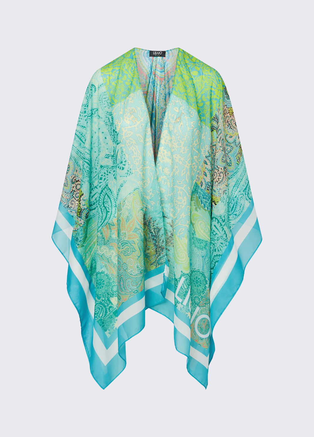 Kaftan aus bedrucktem Chiffon Aquagr&uuml;n Liu Jo - large image number 1