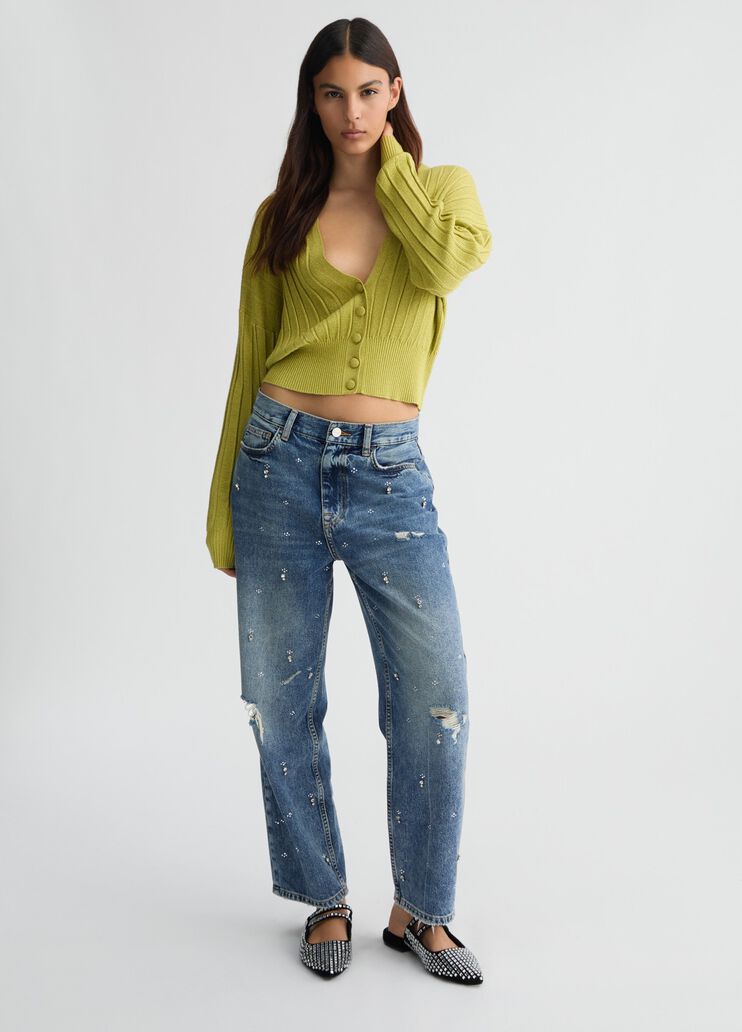 Lurex® cardigan  avocado Liu Jo - large image number 5 Lurex® cardigan  avocado Liu Jo - large image number 5