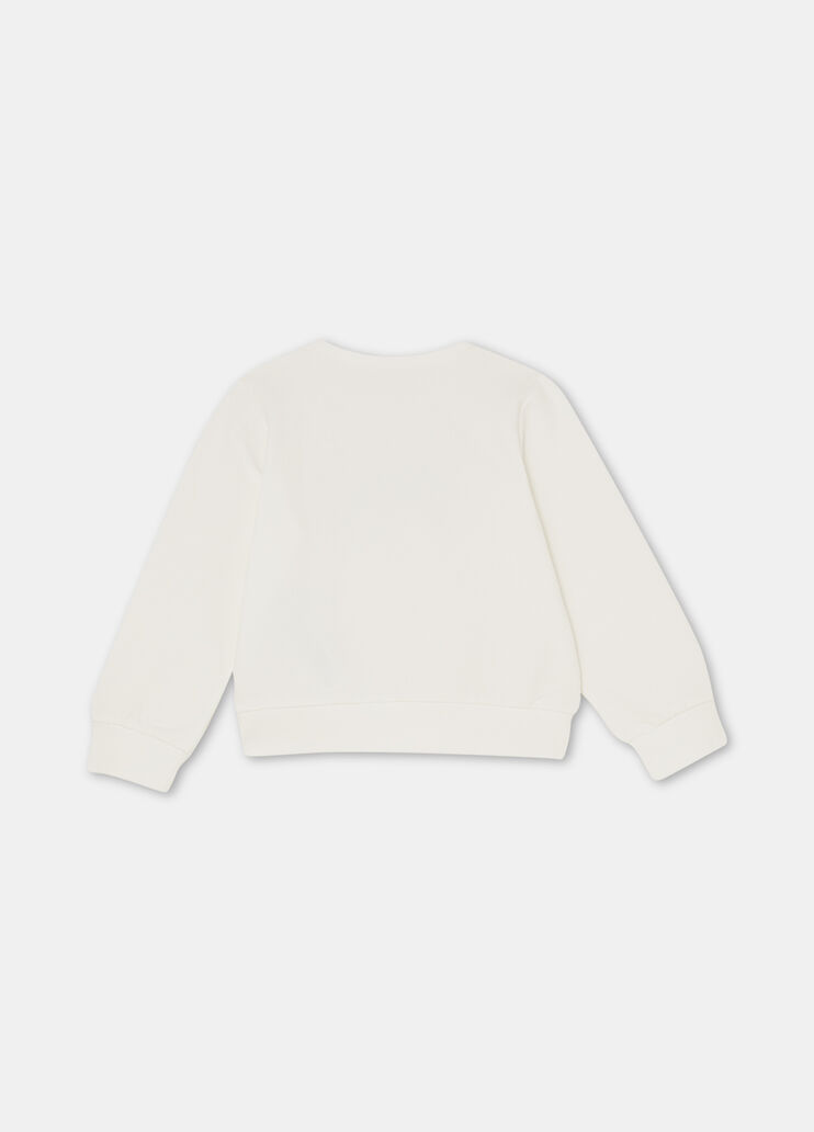 Cotton sweatshirt with logo and rhinestones white Liu Jo - large image number 3