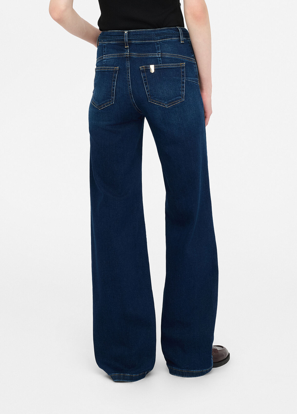 Flared jeans with belt colour dark blue denim | Liu Jo
