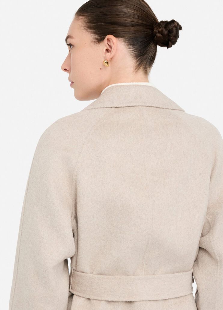 Manteau en laine avec ceinture beige Liu Jo - large image number 3 Manteau en laine avec ceinture beige Liu Jo - large image number 3