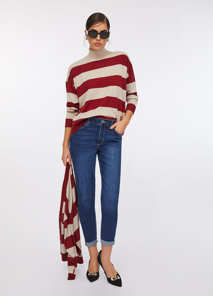 Lupetto a righe in misto lana rosso Liu Jo - large image number 5