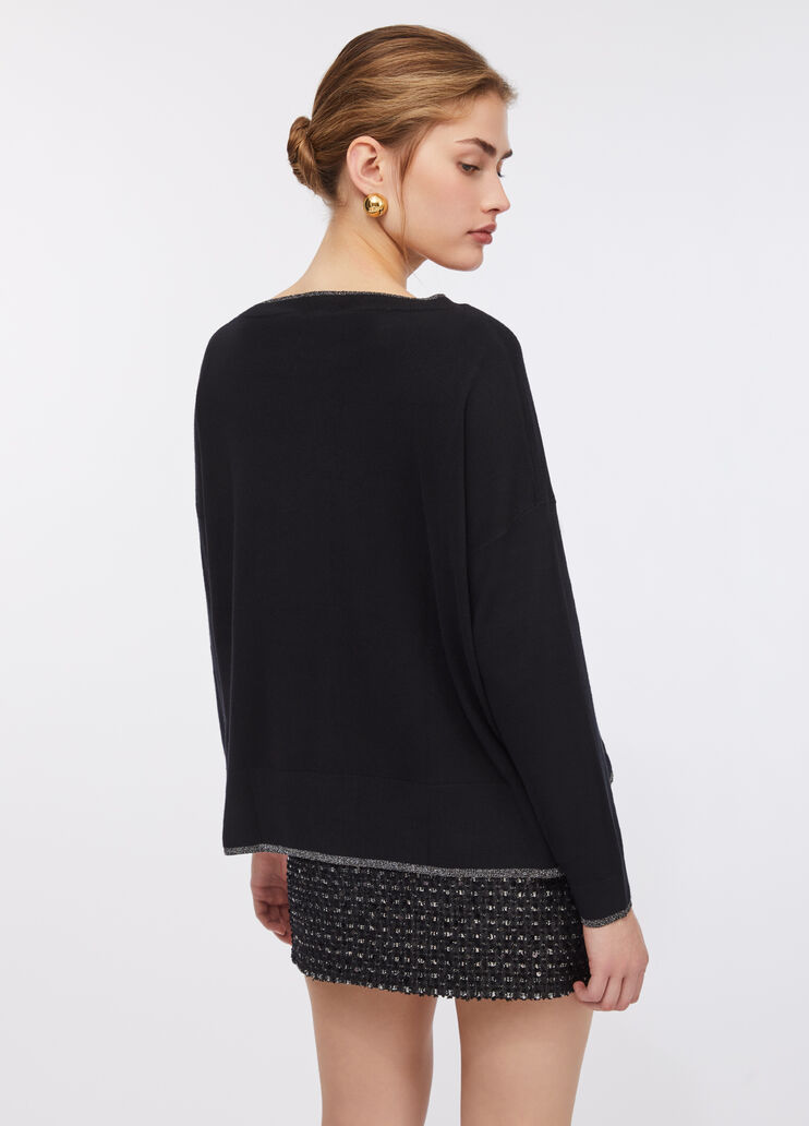 Jumper with lurex® details black Liu Jo - large image number 1