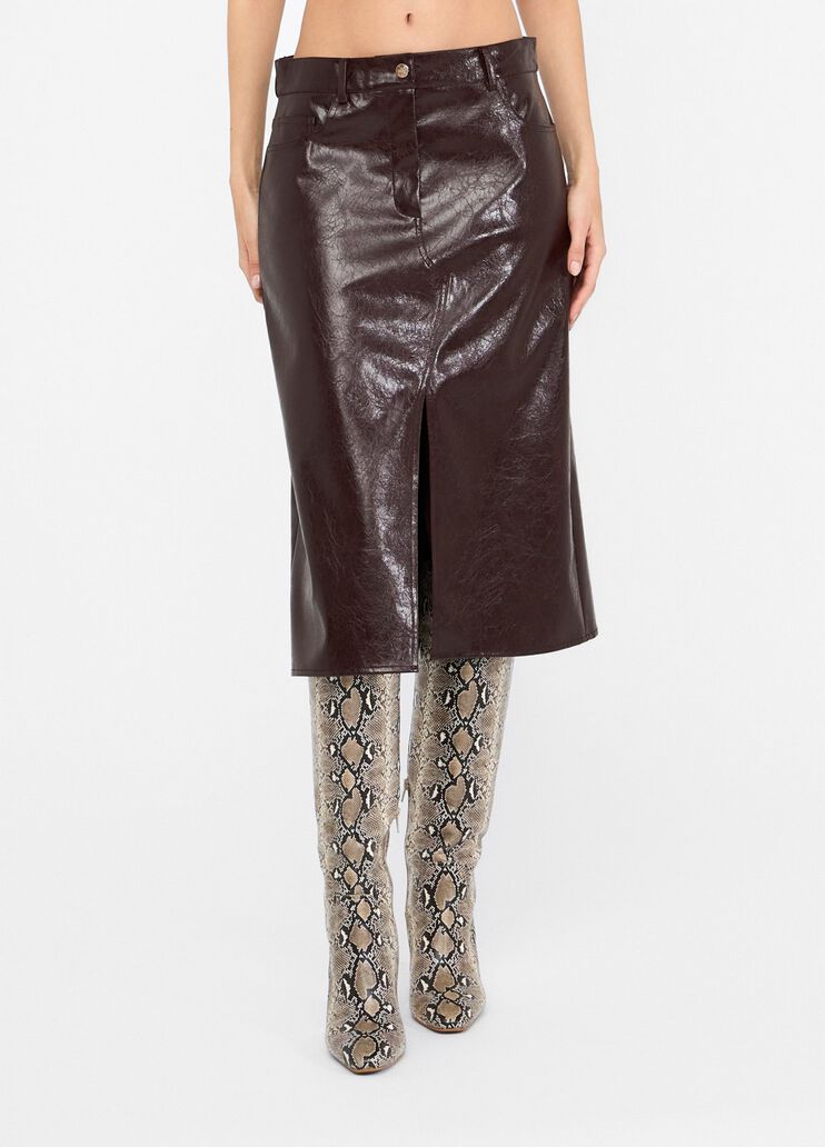 Glossy five-pocket skirt dark brown Liu Jo - medium Glossy five-pocket skirt dark brown Liu Jo - medium