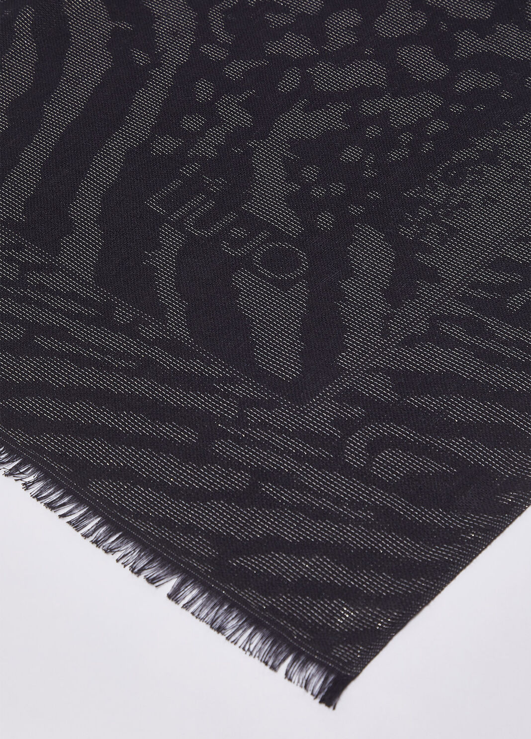 Жаккардовый палантин черный Liu Jo - large image number 2