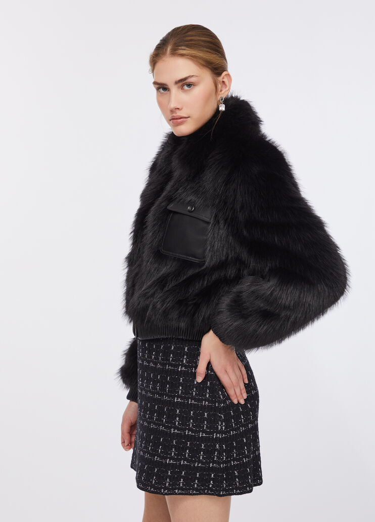 Cazadora de pelo sintético negro Liu Jo - large image number 3