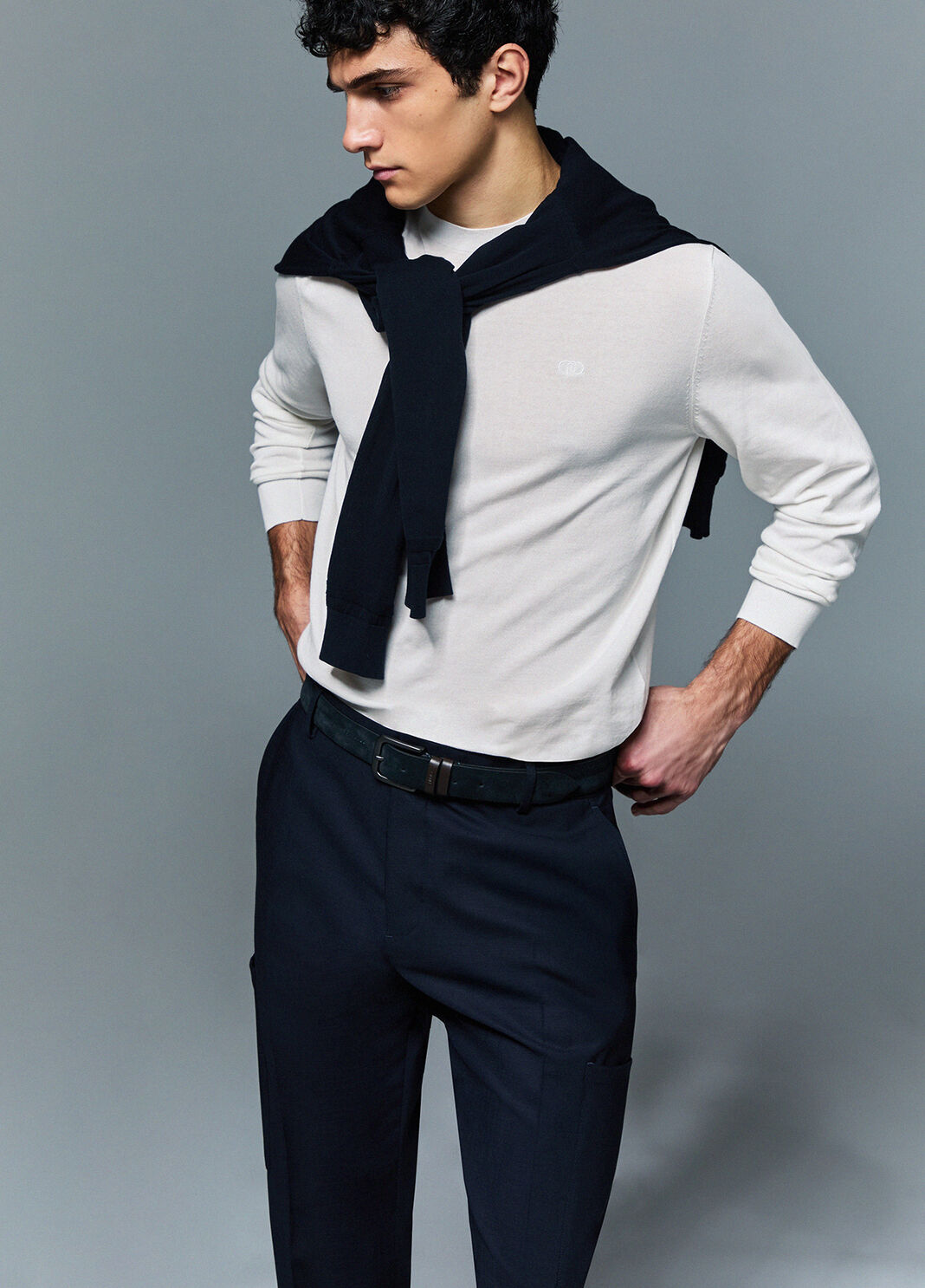 Wool-blend worker trousers dark blue Liu Jo - large image number 2