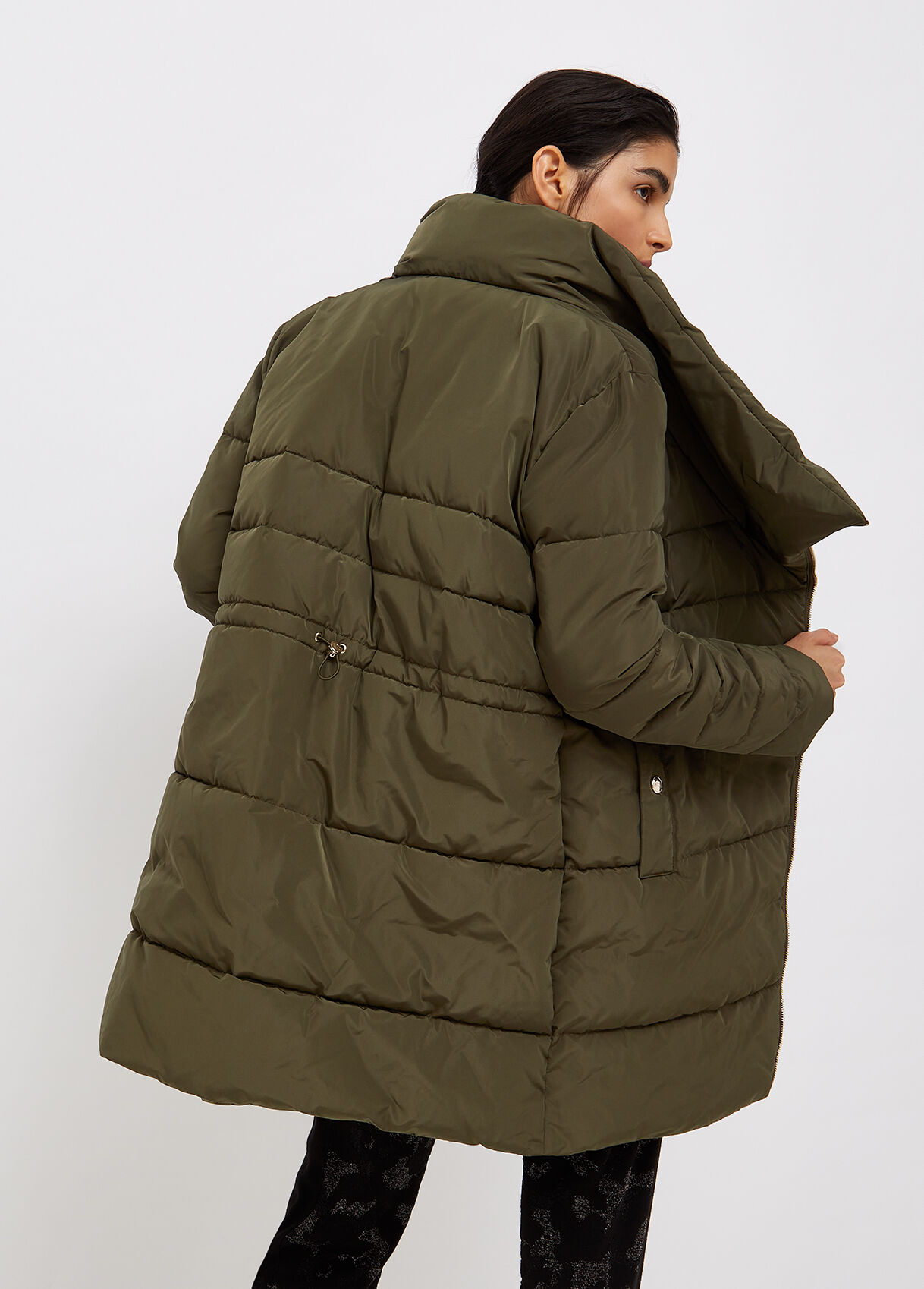 green padded parka