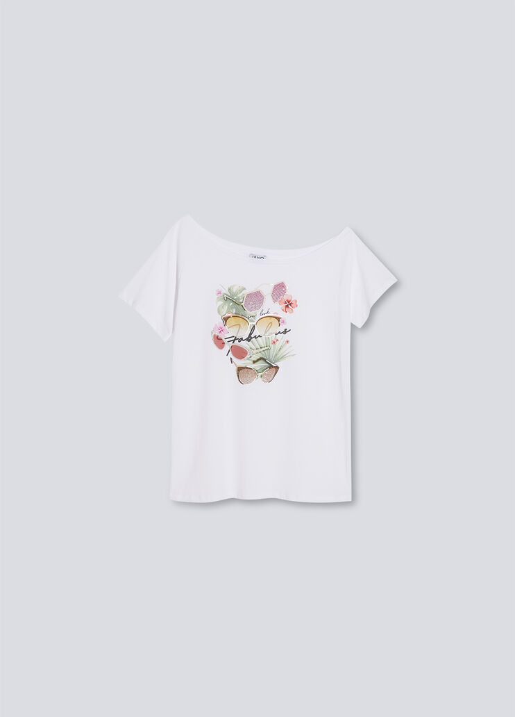 Eco-friendly T-shirt with print white/fabulous Liu Jo - large image number 4