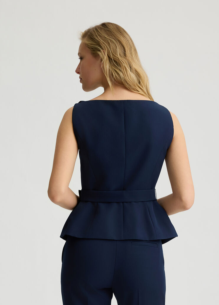 Elegant waistcoat with belt blue Liu Jo - large image number 1 Elegant waistcoat with belt blue Liu Jo - large image number 1