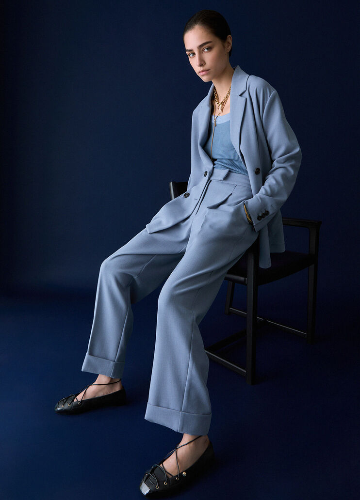 M&eacute;lange Trousers with Cuff light blue Liu Jo - medium