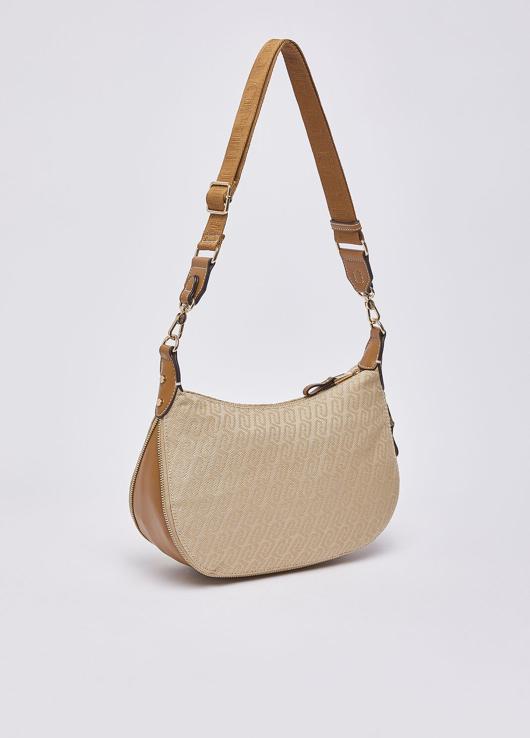 Mittelgro&szlig;e Schultertasche aus Jacquard Beige Liu Jo - large image number 3
