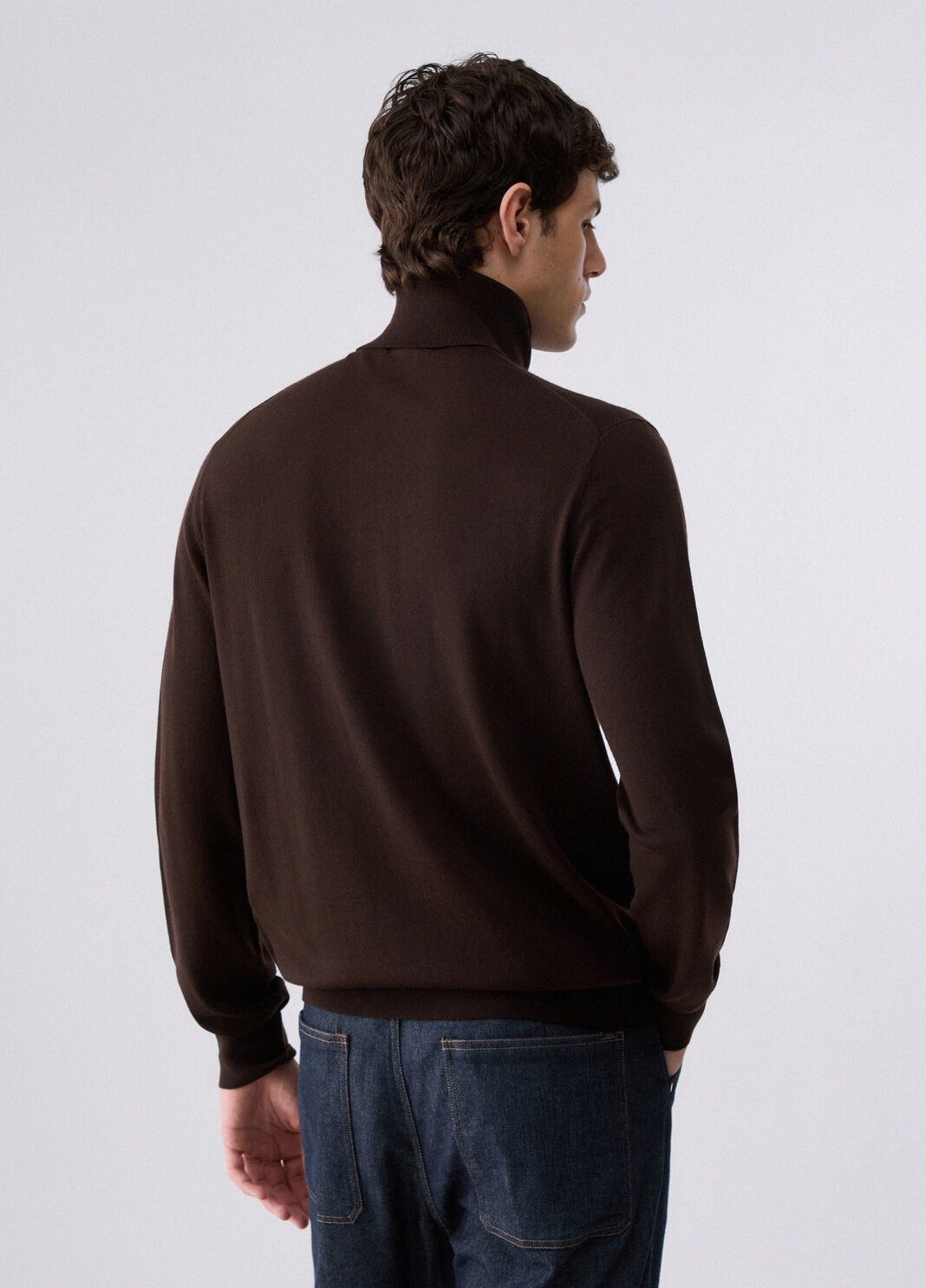Turtleneck sweater in wool merino brown Liu Jo - large image number 1