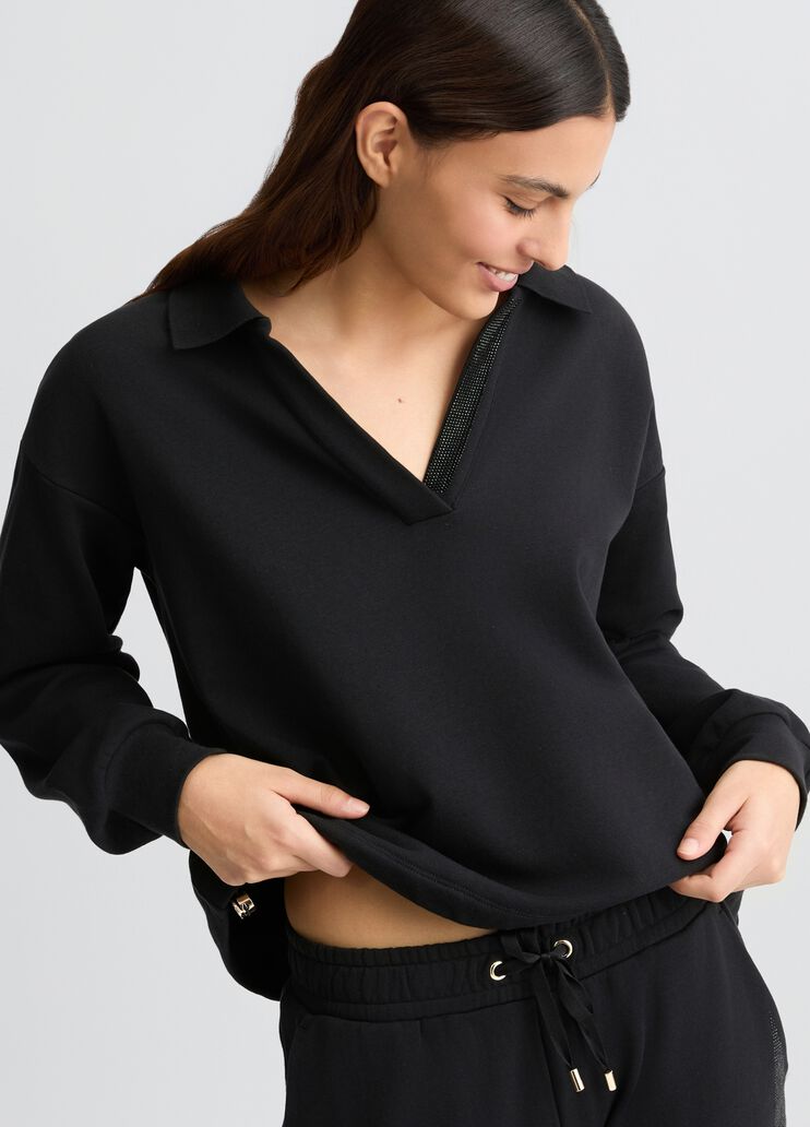 Black sweatshirt with rhinestones black Liu Jo - medium Black sweatshirt with rhinestones black Liu Jo - medium