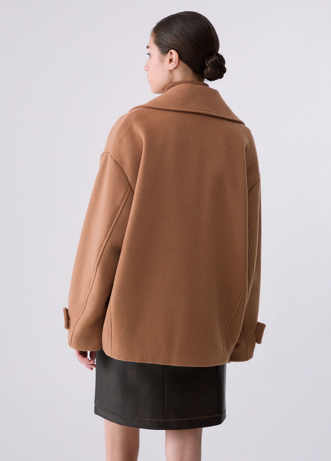 Short double-breasted wool coat beige Liu Jo - large image number 1