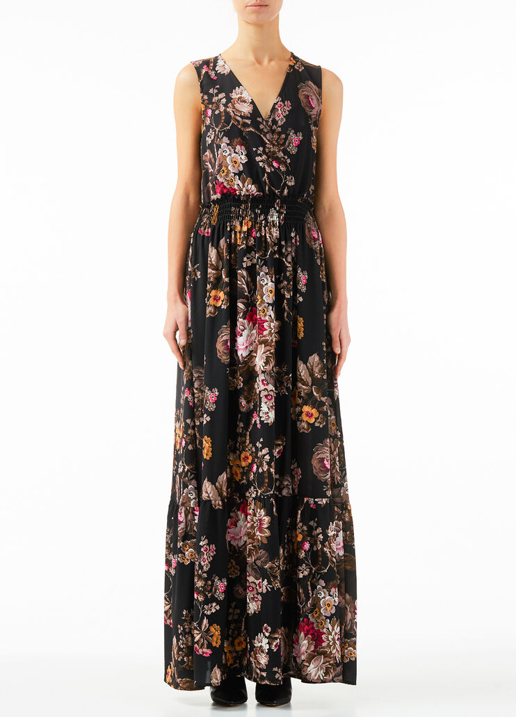 Robe longue Fleurs sur fond noir Liu Jo - large image number 0 Robe longue Fleurs sur fond noir Liu Jo - large image number 0