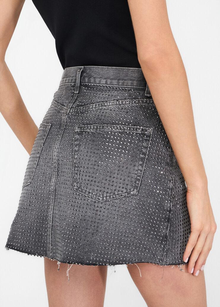Denim miniskirt with studs grey denim Liu Jo - large image number 3 Denim miniskirt with studs grey denim Liu Jo - large image number 3