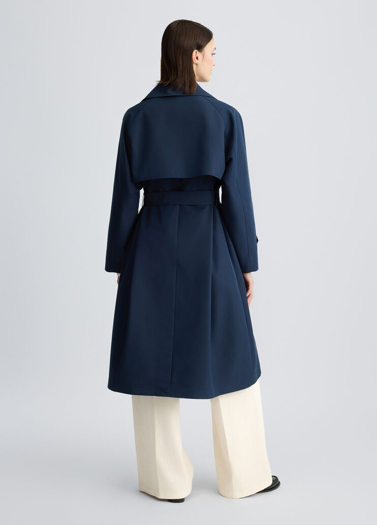 Double-breasted trenchcoat with belt blue Liu Jo - large image number 1 Double-breasted trenchcoat with belt blue Liu Jo - large image number 1