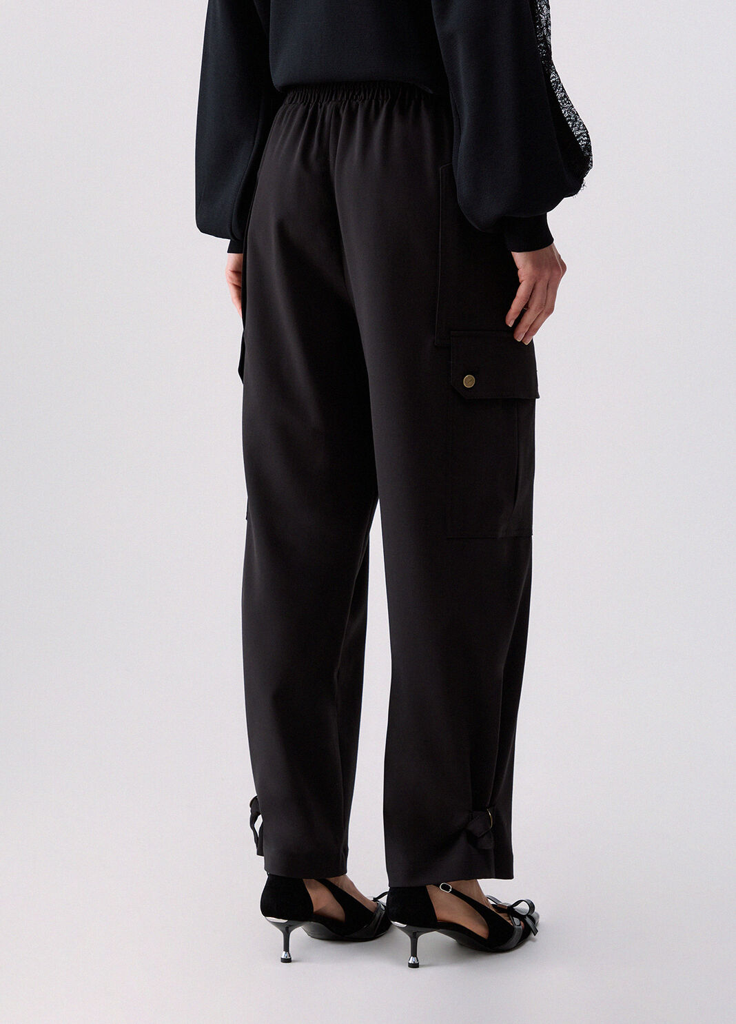 Cargo trousers in flannel black Liu Jo - large image number 1