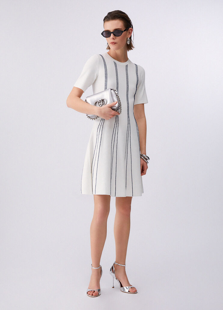 Kurzes Strickkleid Wei&szlig; Liu Jo - medium