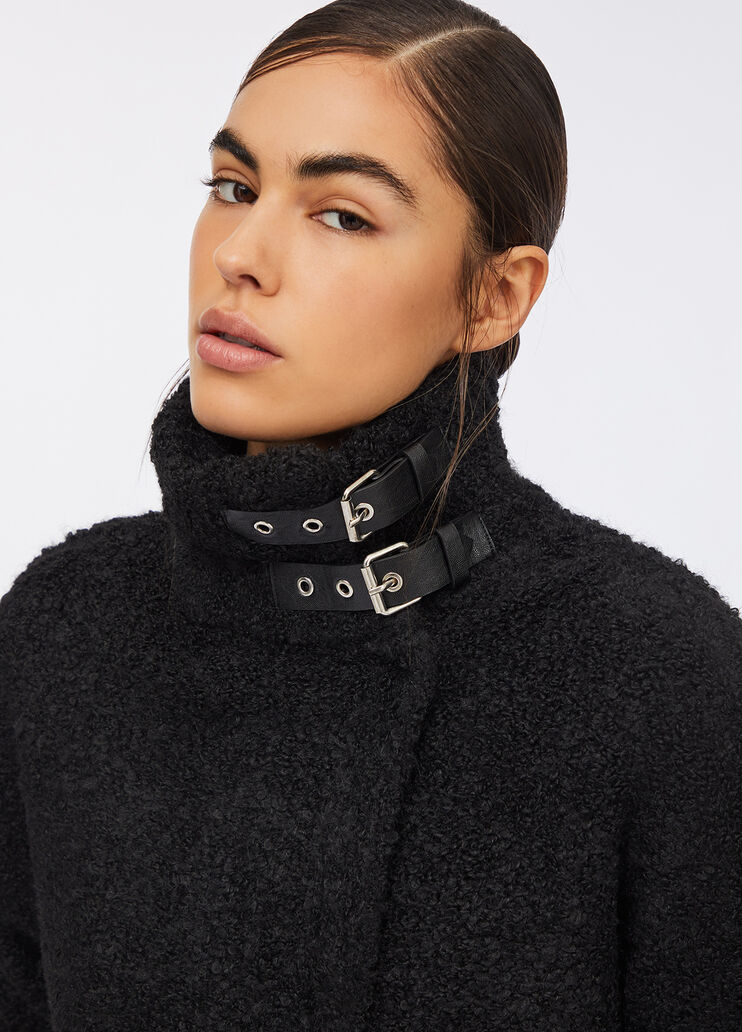 Bouclé knit coat black Liu Jo - large image number 2