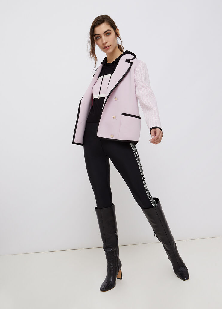 Single-breasted neoprene jacket light pink Liu Jo - large image number 3 Single-breasted neoprene jacket light pink Liu Jo - large image number 3