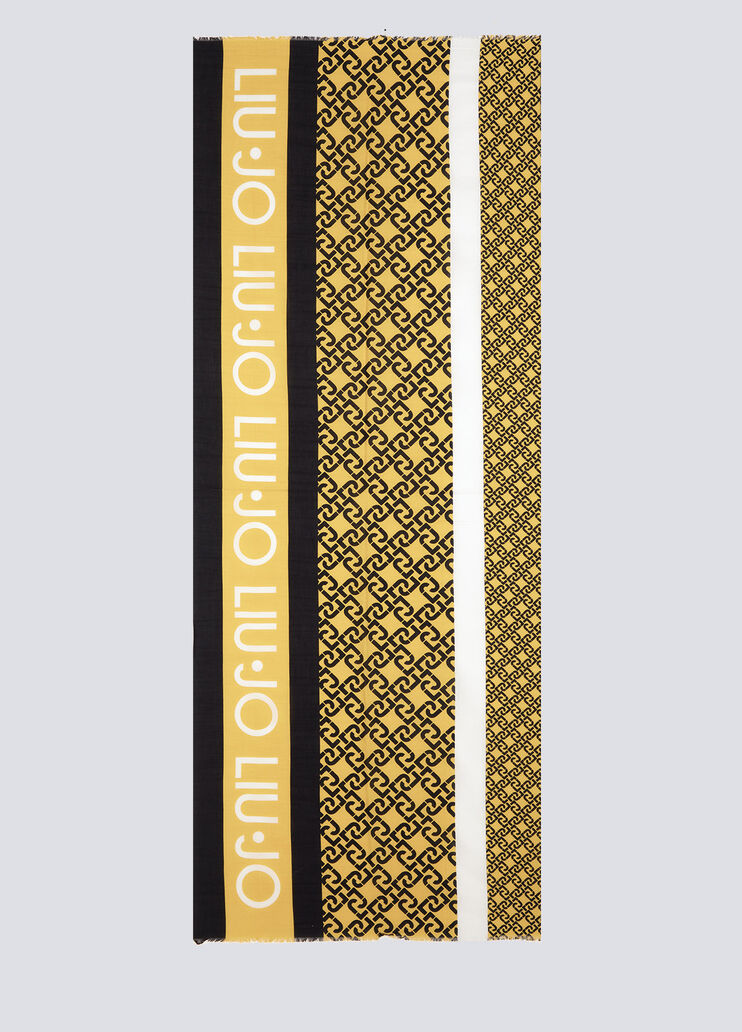 Shawl with all-over logo light yellow Liu Jo - large image number 0