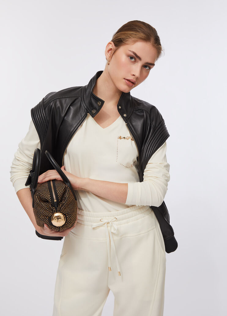 T-shirt with rhinestones milk white Liu Jo - large image number 4