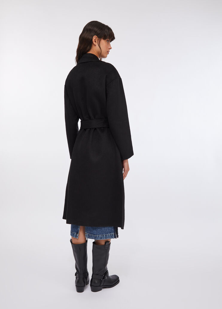 Manteau en laine avec ceinture noir Liu Jo - large image number 1 Manteau en laine avec ceinture noir Liu Jo - large image number 1