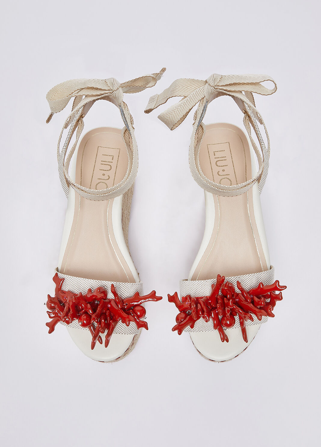 Wedge sandals with coral white and red Liu Jo - large image number 4