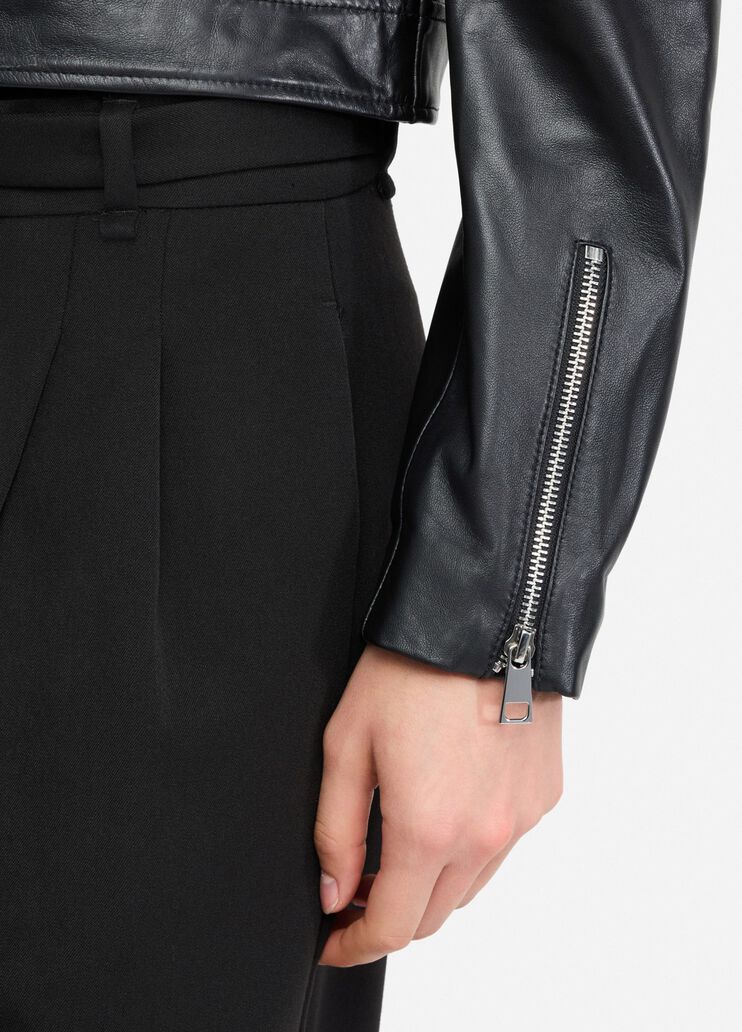 Leather biker jacket black Liu Jo - large image number 4