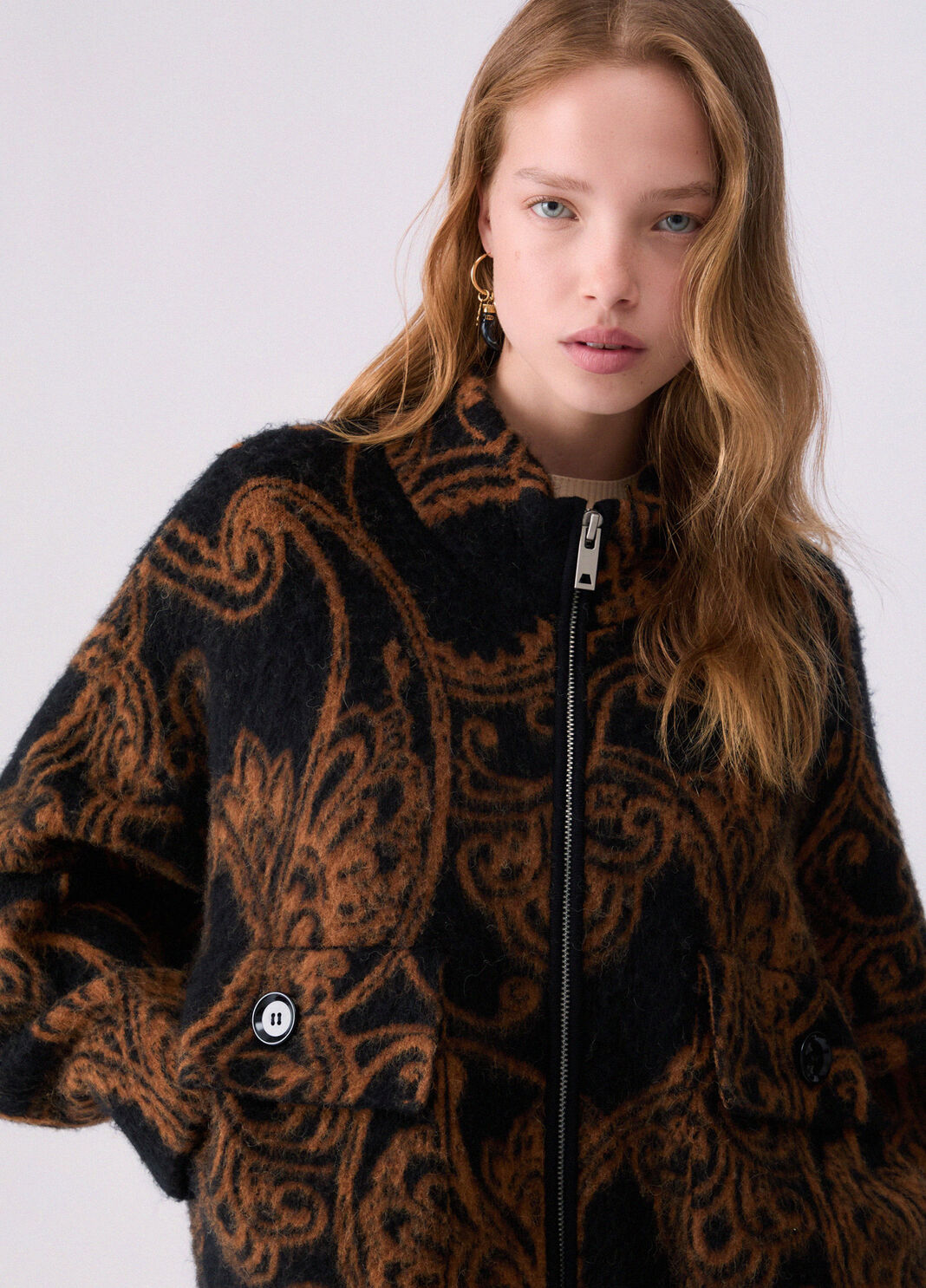 Bomber de punto jacquard paisley Liu Jo - large image number 4