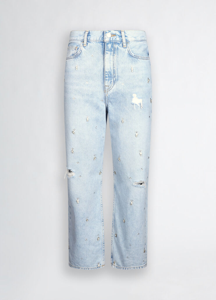 Straight-leg jeans with rhinestones light denim Liu Jo - large image number 6 Straight-leg jeans with rhinestones light denim Liu Jo - large image number 6