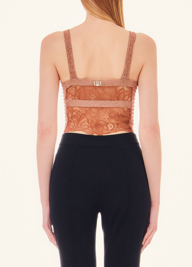 Knit top with lace brown Liu Jo - medium
