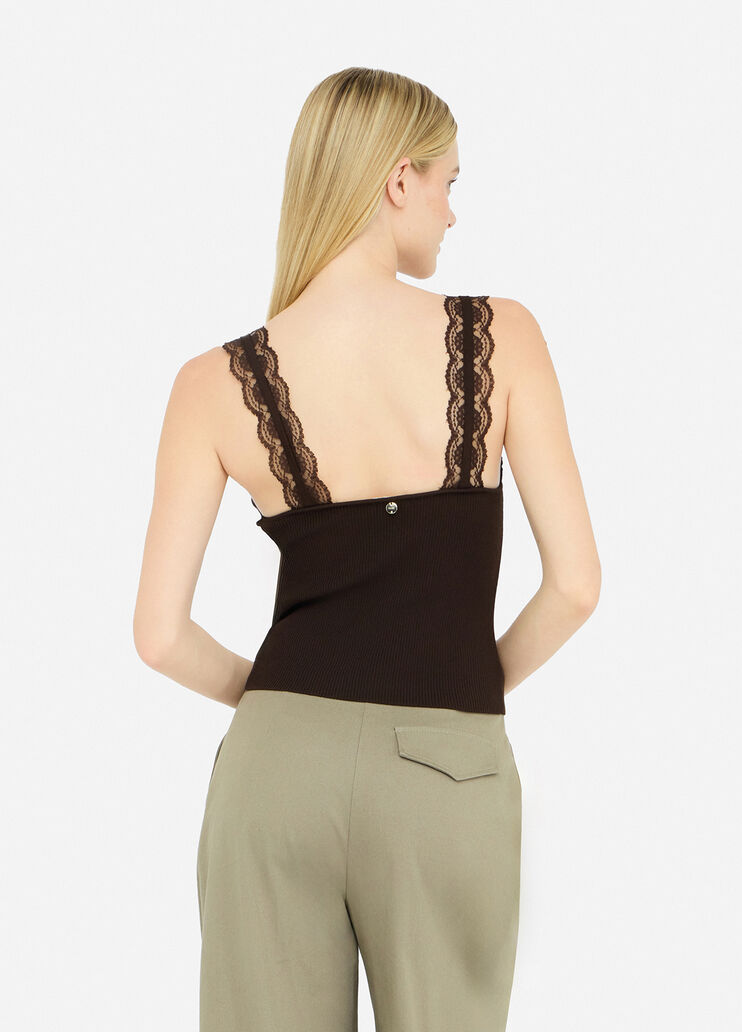 Top mit Details aus Spitze Dunkelbraun Liu Jo - large image number 1