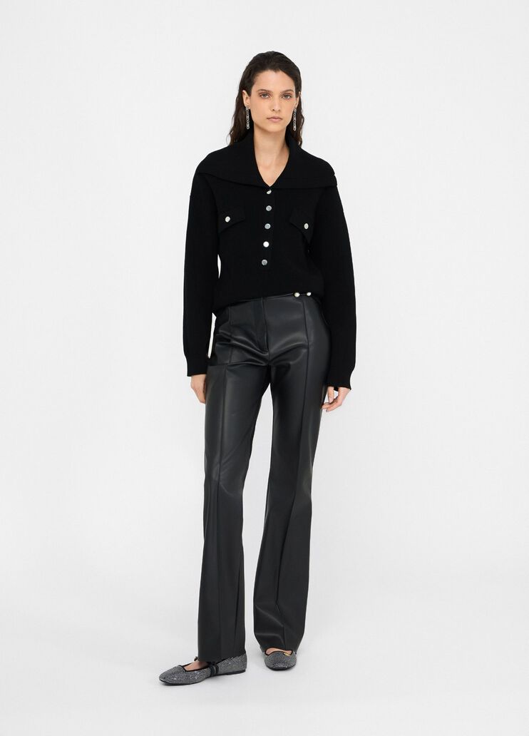 Jersey con cuello de gran tamaño negro Liu Jo - medium