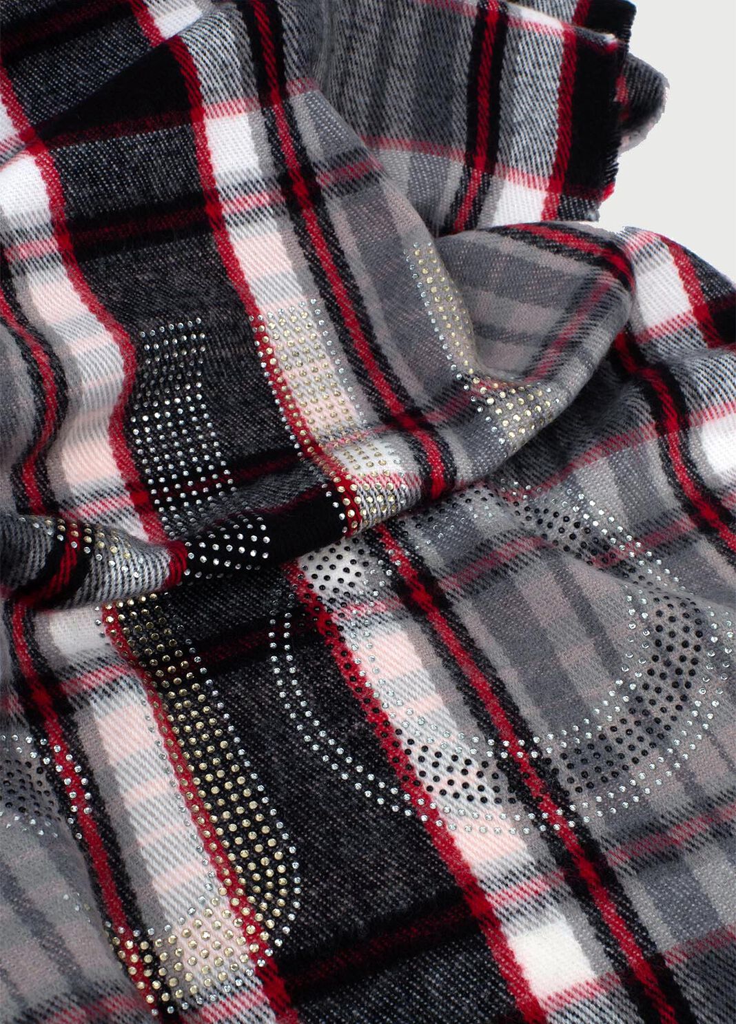 Check scarf with logo Grey Liu Jo - large image number 2