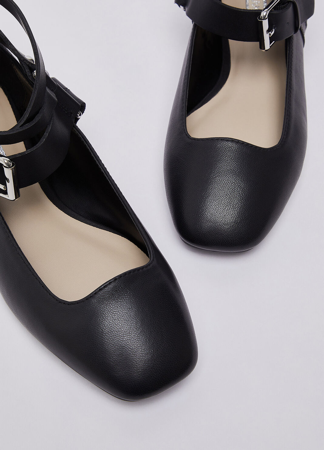 Ballet flats in leather black Liu Jo - large image number 7