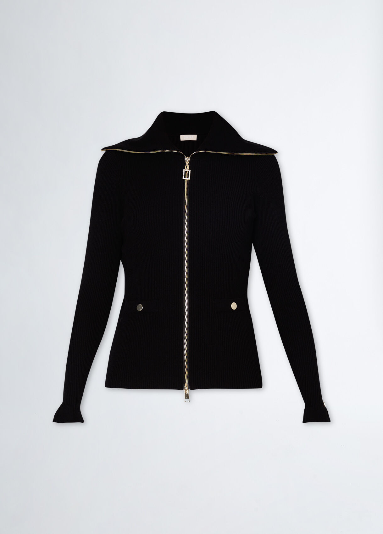Knit cardigan with zip colour black Liu Jo