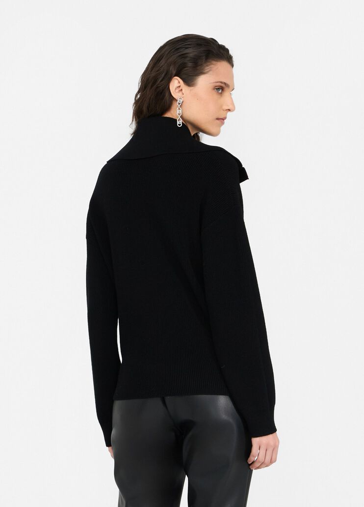 Jersey con cuello de gran tamaño negro Liu Jo - large image number 1