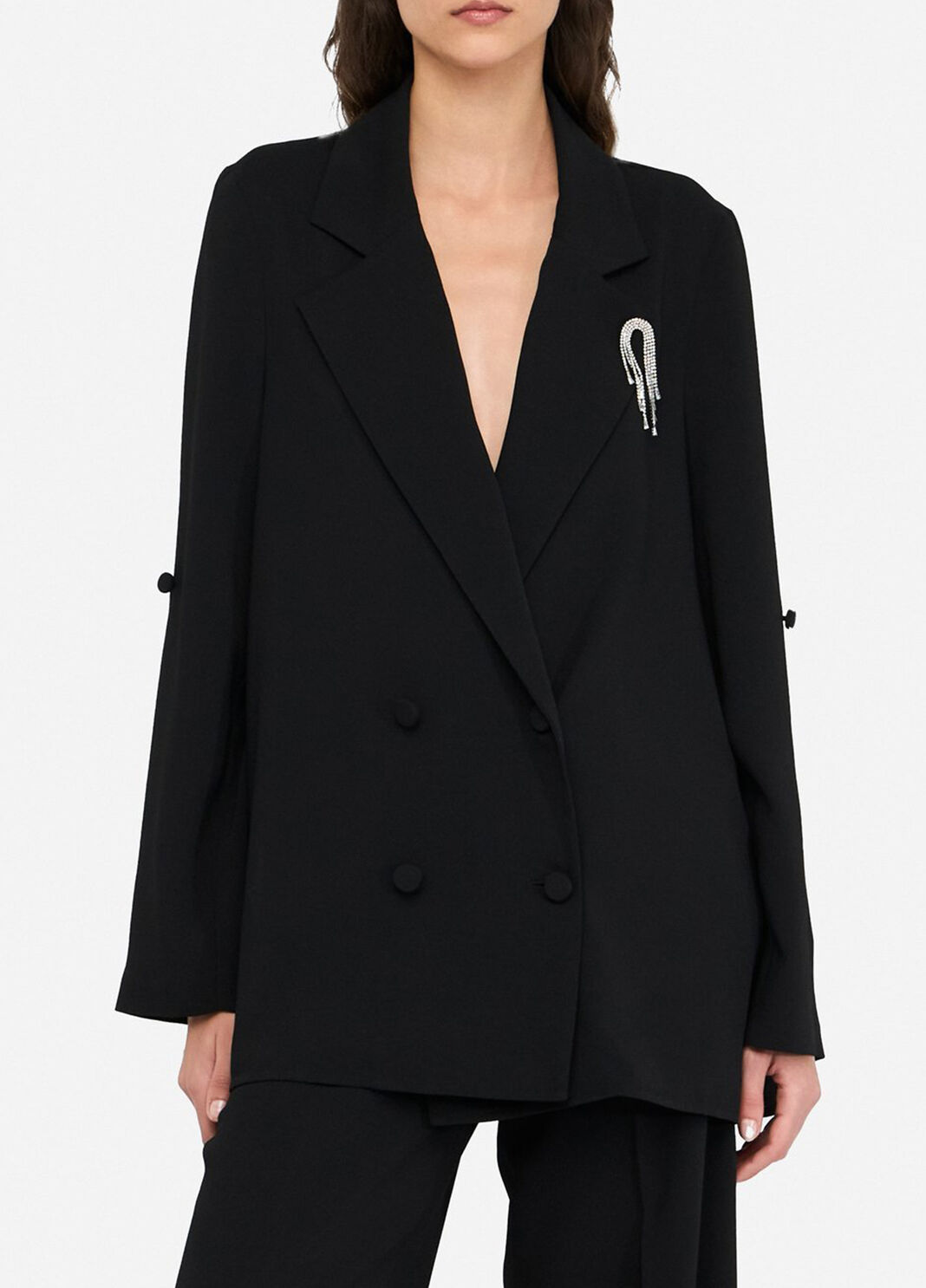 Blazer in envers satin black Liu Jo - large image number 0